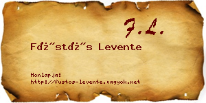 Füstös Levente névjegykártya