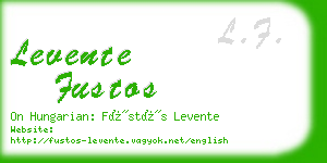 levente fustos business card